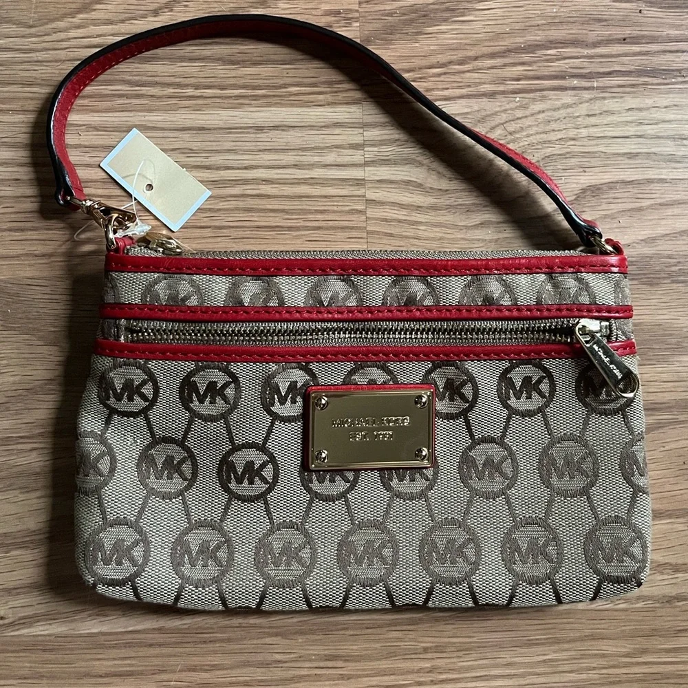 Michael Kors Tan and Red purse - Picture 6 of 10
